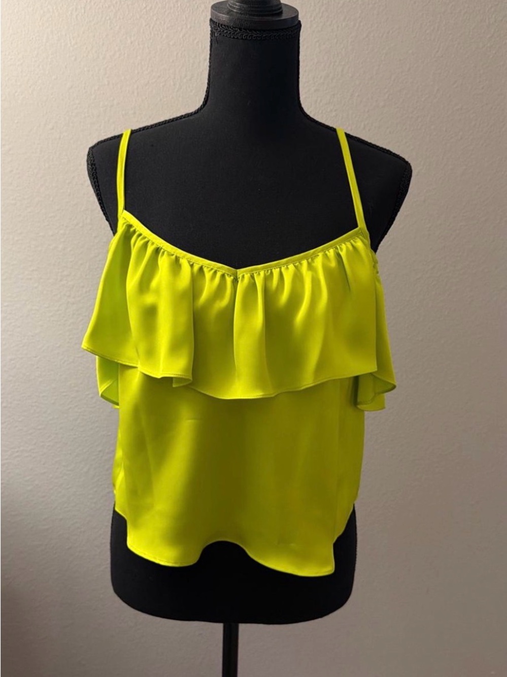 Ramy Brook Neon Lime Ruffle Cami